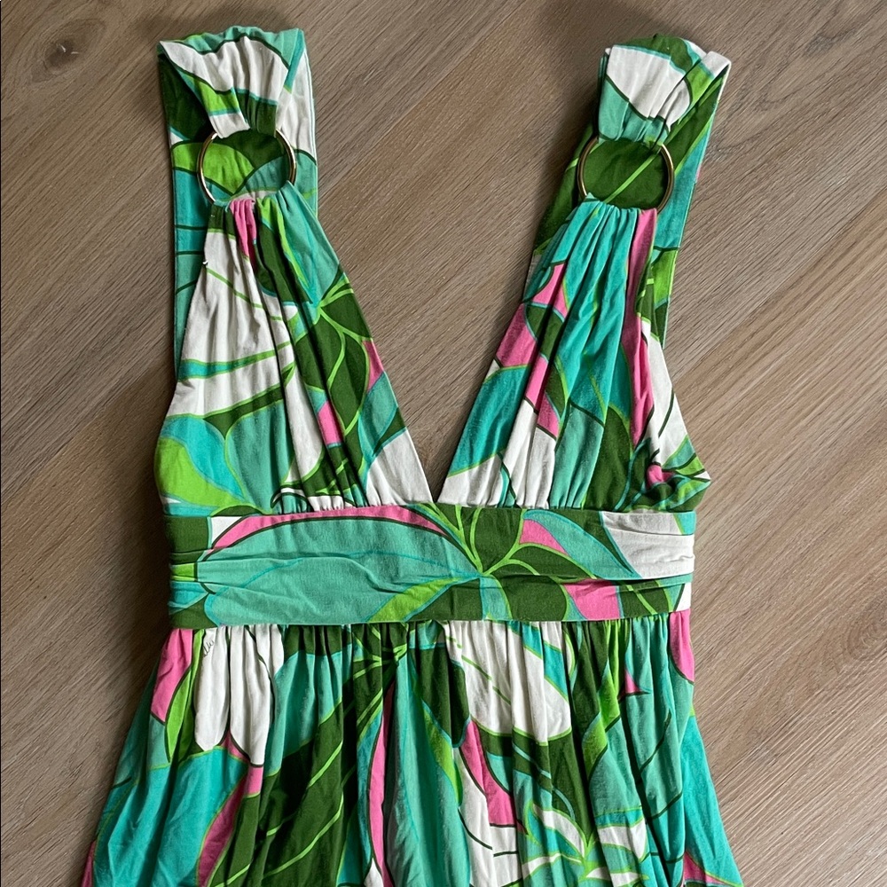 Milly of New York Green and White Tropical Dress